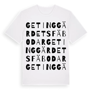 Getinggärdets fäbodar ordlek t-shirt – ekologisk bomull t-shirt från Pinshirt