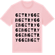 Pink Cotton t-shirt med Getryggen ordlek t-shirt