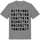 Mid Heather Gray t-shirt med Getryggen ordlek t-shirt