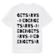 White t-shirt med Getsarvs-Heden ordlek t-shirt