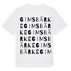 Gimsbärke ordlek t-shirt – ekologisk bomull t-shirt från Pinshirt