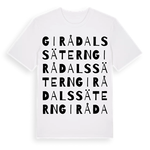 Girådalssätern ordlek t-shirt – ekologisk bomull t-shirt från Pinshirt