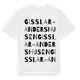 White t-shirt med Gisslar-Andershusen ordlek t-shirt