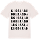 Vintage White t-shirt med Gisslarbodbrändan ordlek t-shirt