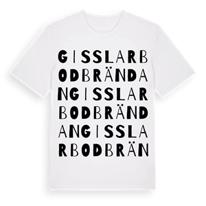 Gisslarbodbrändan ordlek t-shirt – ekologisk bomull t-shirt från Pinshirt