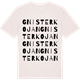 Vintage White t-shirt med Gnisterkojan ordlek t-shirt