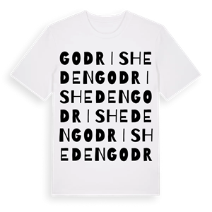 Godrisheden ordlek t-shirt – ekologisk bomull t-shirt från Pinshirt