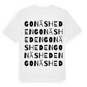 Gonäsheden ordlek t-shirt – ekologisk bomull t-shirt från Pinshirt