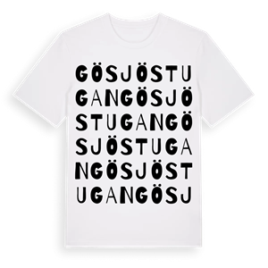 Gösjöstugan ordlek t-shirt – ekologisk bomull t-shirt från Pinshirt