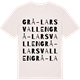 Vintage White t-shirt med Grå-Larsvallen ordlek t-shirt
