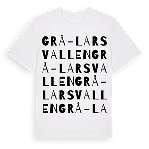 Grå-Larsvallen ordlek t-shirt – ekologisk bomull t-shirt från Pinshirt