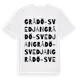 White t-shirt med Grådö-Svedjan ordlek t-shirt