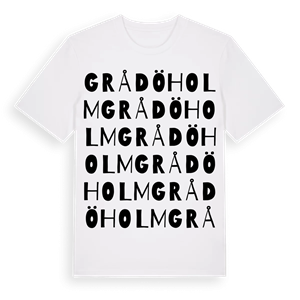 Grådöholm ordlek t-shirt – ekologisk bomull t-shirt från Pinshirt