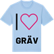 Blue Soul t-shirt med Jag älskar Gräv t-shirt stort tryck
