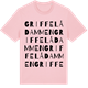 Pink Cotton t-shirt med Griffelådammen ordlek t-shirt