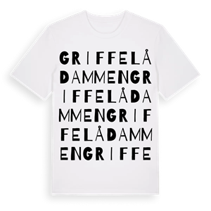 Griffelådammen ordlek t-shirt – ekologisk bomull t-shirt från Pinshirt