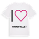 White t-shirt med Jag älskar Grindfallet t-shirt stort tryck