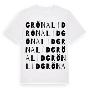 Grönalid ordlek t-shirt – ekologisk bomull t-shirt från Pinshirt