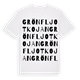 White t-shirt med Grönfljotkojan ordlek t-shirt