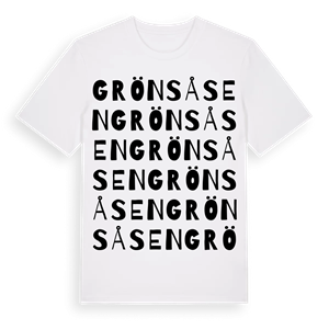 Grönsåsen ordlek t-shirt – ekologisk bomull t-shirt från Pinshirt