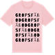 Pink Cotton t-shirt med Grops fäbod ordlek t-shirt