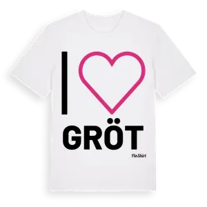 Jag älskar Gröt t-shirt stort tryck – ekologisk bomull t-shirt från Pinshirt