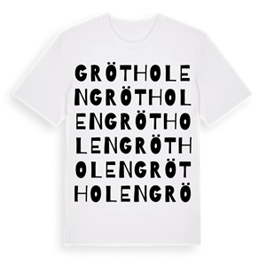 Grötholen ordlek t-shirt – ekologisk bomull t-shirt från Pinshirt