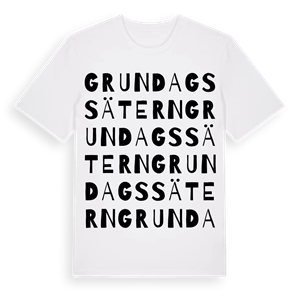 Grundagssätern ordlek t-shirt – ekologisk bomull t-shirt från Pinshirt