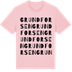 Pink Cotton t-shirt med Grundforsen ordlek t-shirt