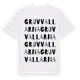 White t-shirt med Gruvvallarna ordlek t-shirt