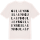 Vintage White t-shirt med Gula byn ordlek t-shirt