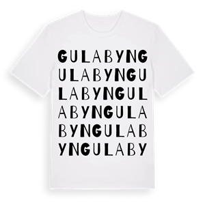Gula byn ordlek t-shirt – ekologisk bomull t-shirt från Pinshirt