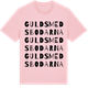 Pink Cotton t-shirt med Guldsmedsbodarna ordlek t-shirt