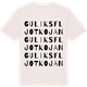 Vintage White t-shirt med Guliksfljotkojan ordlek t-shirt