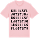 Pink Cotton t-shirt med Guliksfljotstugan ordlek t-shirt