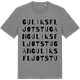 Mid Heather Gray t-shirt med Guliksfljotstugan ordlek t-shirt