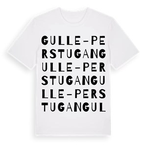 Gulle-Perstugan ordlek t-shirt – ekologisk bomull t-shirt från Pinshirt