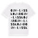 White t-shirt med Gum-Lasskojan ordlek t-shirt