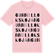 Pink Cotton t-shirt med Gunnillokskojan ordlek t-shirt