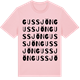 Pink Cotton t-shirt med Gussjön ordlek t-shirt