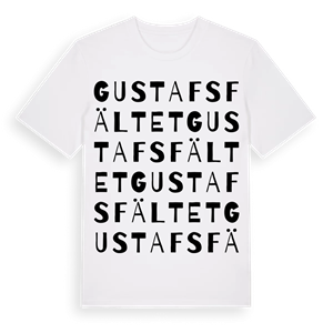 Gustafsfältet ordlek t-shirt – ekologisk bomull t-shirt från Pinshirt