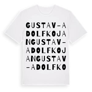 Gustav-Adolfkojan ordlek t-shirt – ekologisk bomull t-shirt från Pinshirt