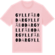 Pink Cotton t-shirt med Gyll Fäbodar ordlek t-shirt