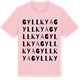Pink Cotton t-shirt med Gyllkya ordlek t-shirt