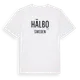 White t-shirt med Hälbo i Sverige t-shirt