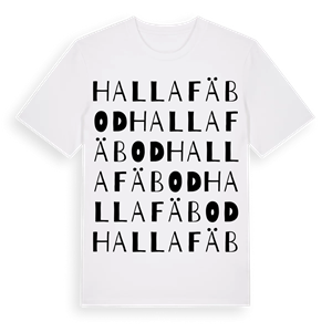 Halla fäbod ordlek t-shirt – ekologisk bomull t-shirt från Pinshirt