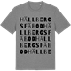 Mid Heather Gray t-shirt med Hällbergs Fäbod ordlek t-shirt