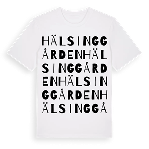 Hälsinggården ordlek t-shirt – ekologisk bomull t-shirt från Pinshirt