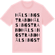 Pink Cotton t-shirt med Hälsingstrand ordlek t-shirt