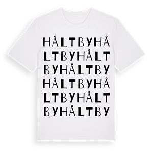 Håltby ordlek t-shirt – ekologisk bomull t-shirt från Pinshirt